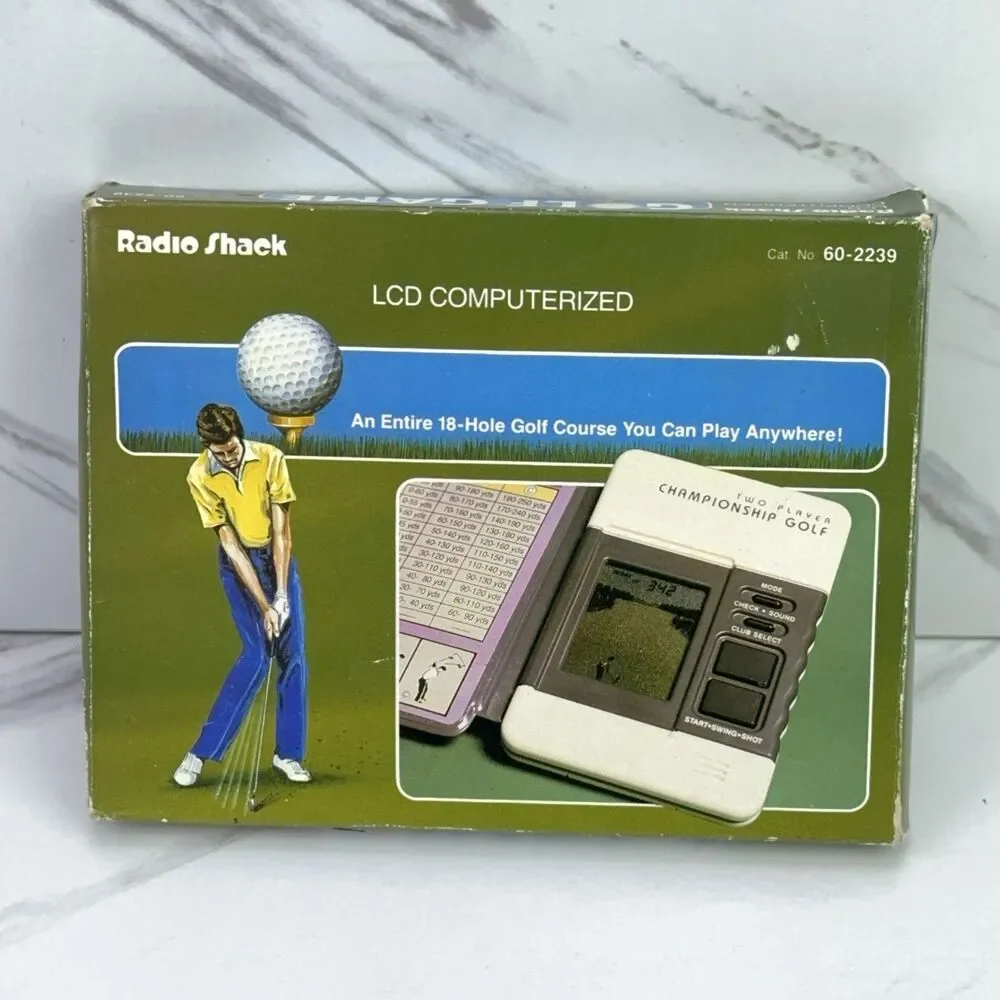 Vintage 1991 Two Player Championship Golf Handheld Game LCD Radio Shack 60-2239